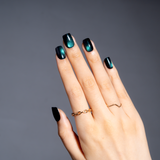 Midnight Galaxy short squoval press-on nail size guide