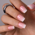 Milky Petal Glow short squoval press-on nails