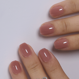 Mocha Blush RS Squoval squoval press-on nails