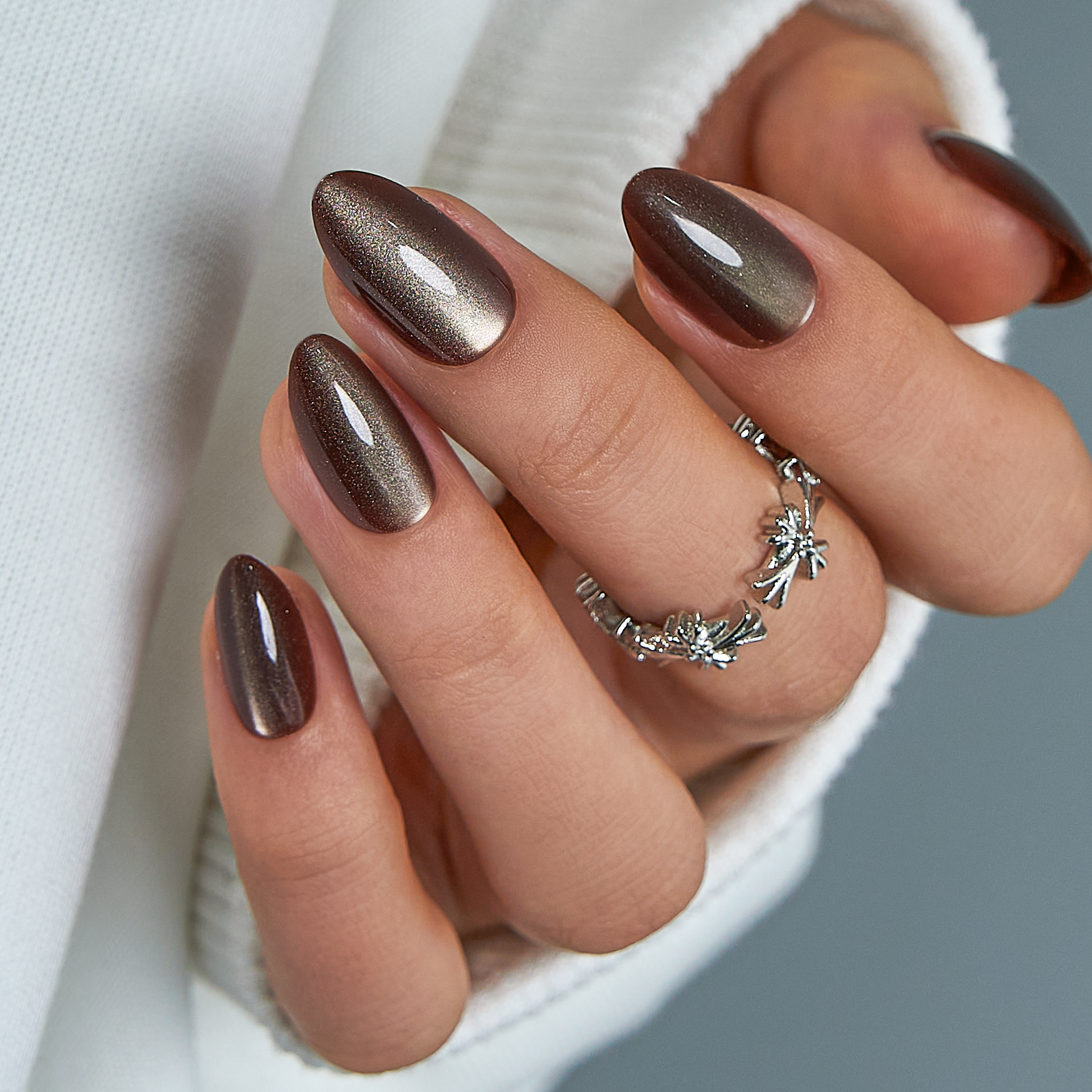 Mocha Cat Glow | Lirenail Press-On Nails