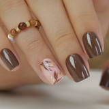 Mocha Luxe short squoval Ver 2 press-on nails