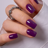 Monochrome Purple short squoval press-on nails