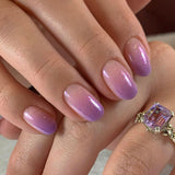 Moonlit Lilac short oval press-on nails