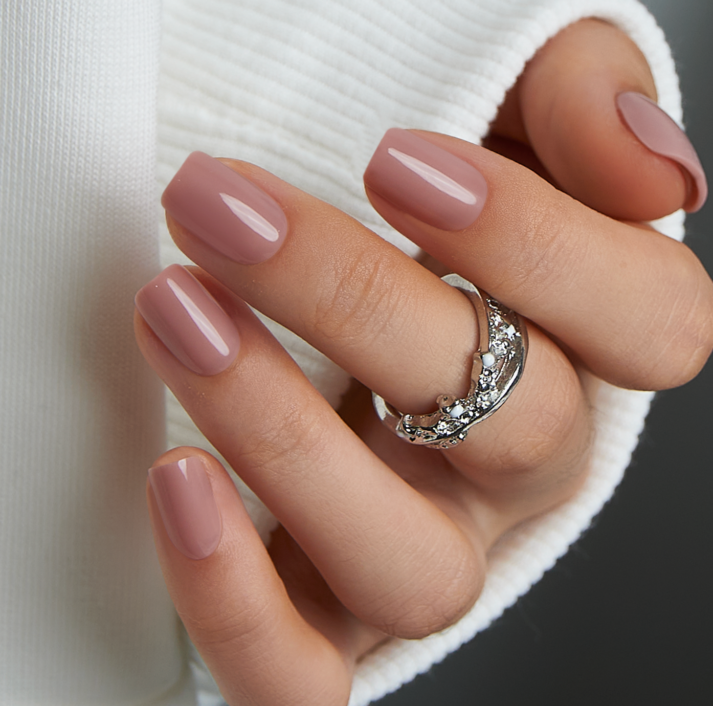 Natural Skin short squoval press-on nails