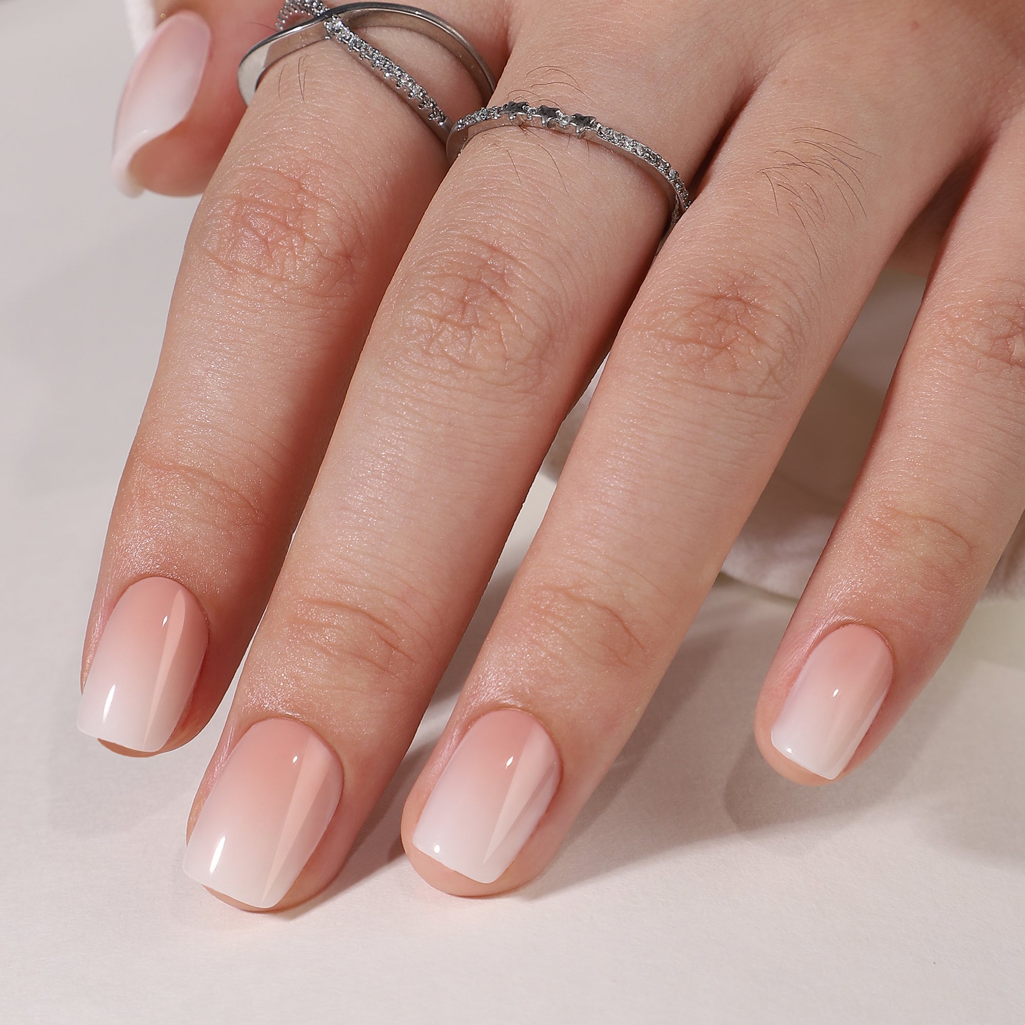 Nude Pink short squoval Ver 2 press-on nails