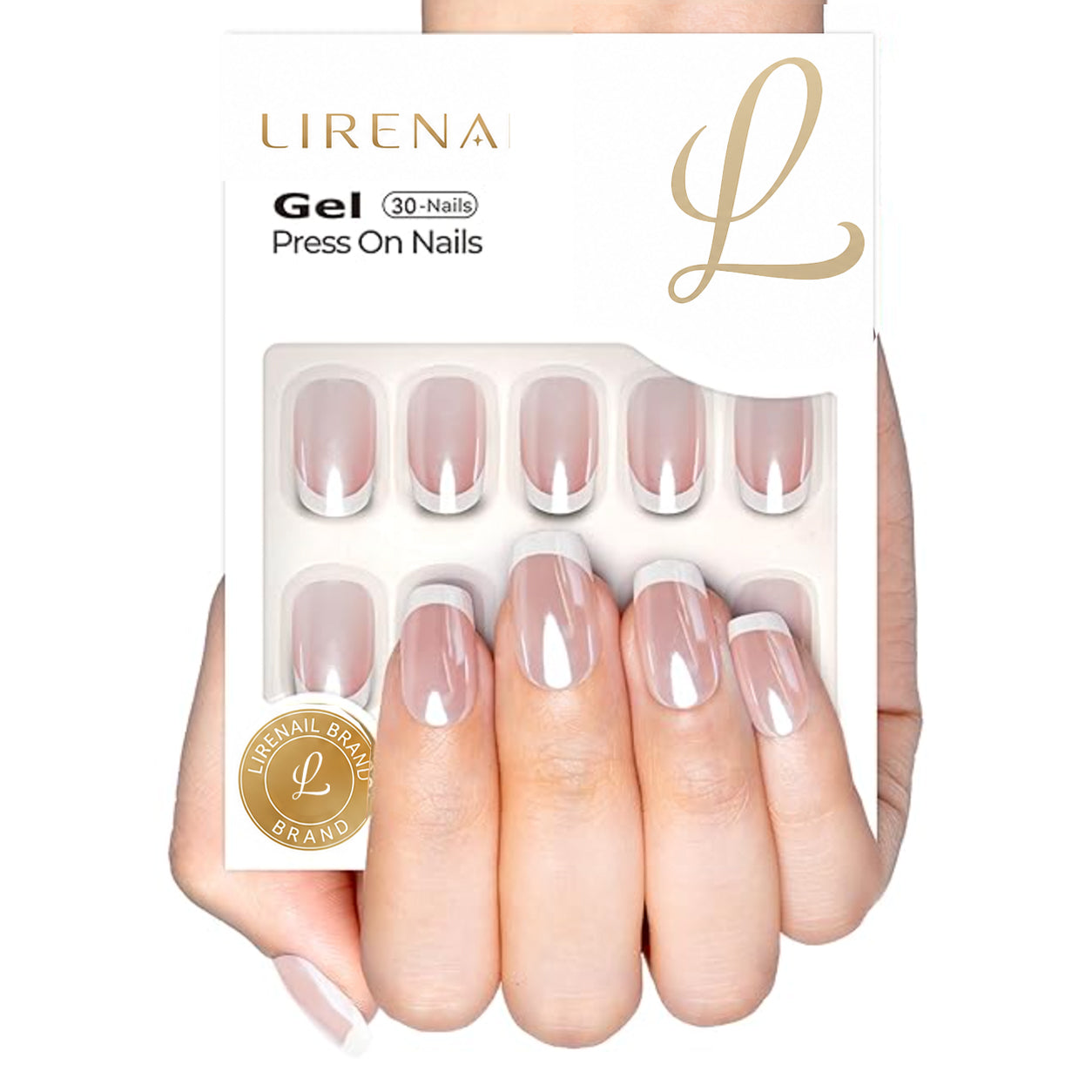 Nude Rhapsody short squoval press-on nails