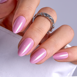 Pearl Orchid short almond press-on nails