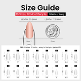 Pink Aura L stiletto press-on nail size guide