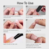 Pink Story short squoval soft gel press-on nails from the side