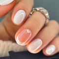 White Heart S Oval oval press-on nails