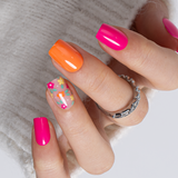 Rainbow Petal short squoval press-on nails