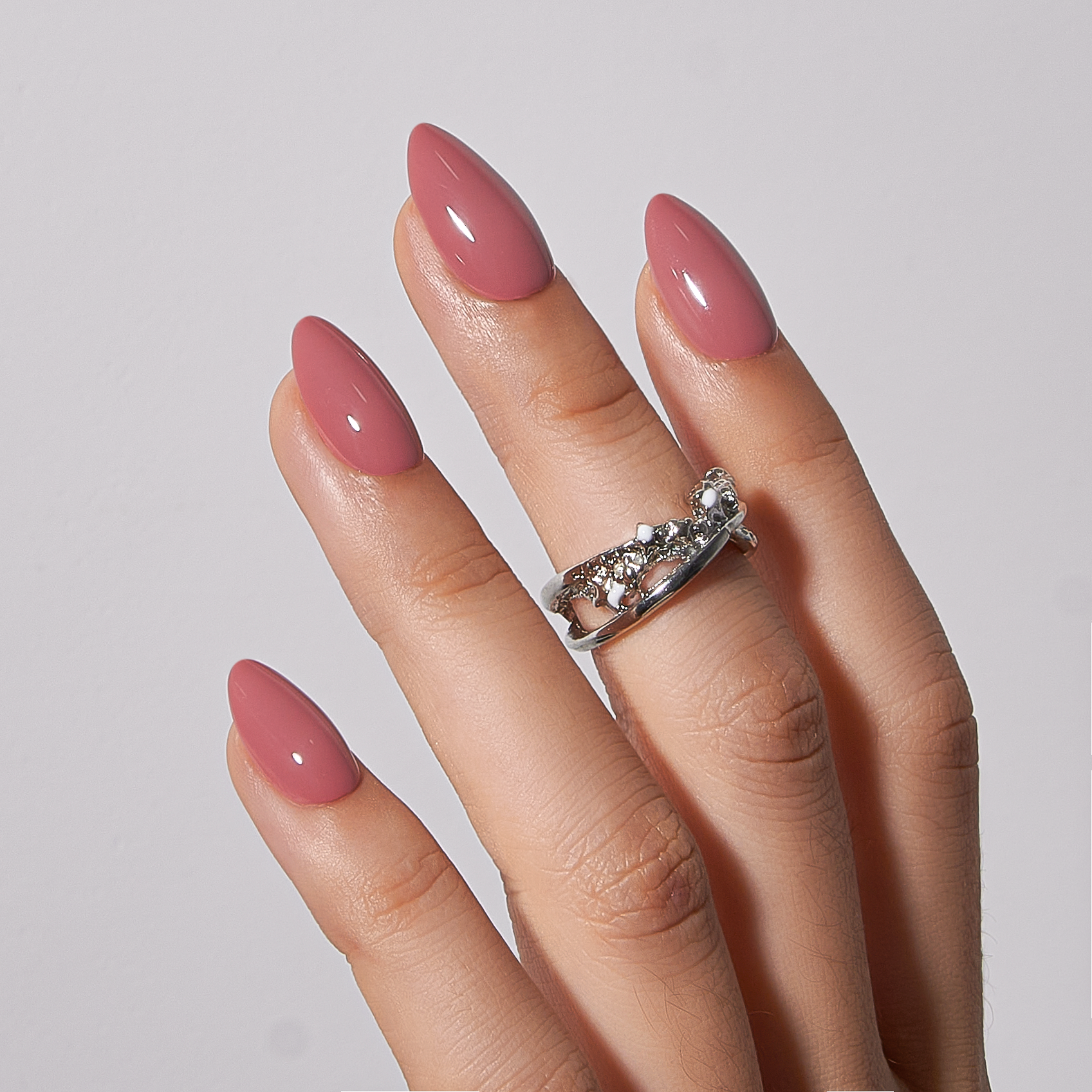 Rose Clay M Almond almond press-on nails