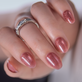 Rose Stardust S Oval oval press-on nails