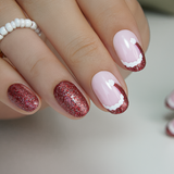 Ruby Charm medium oval press-on nails