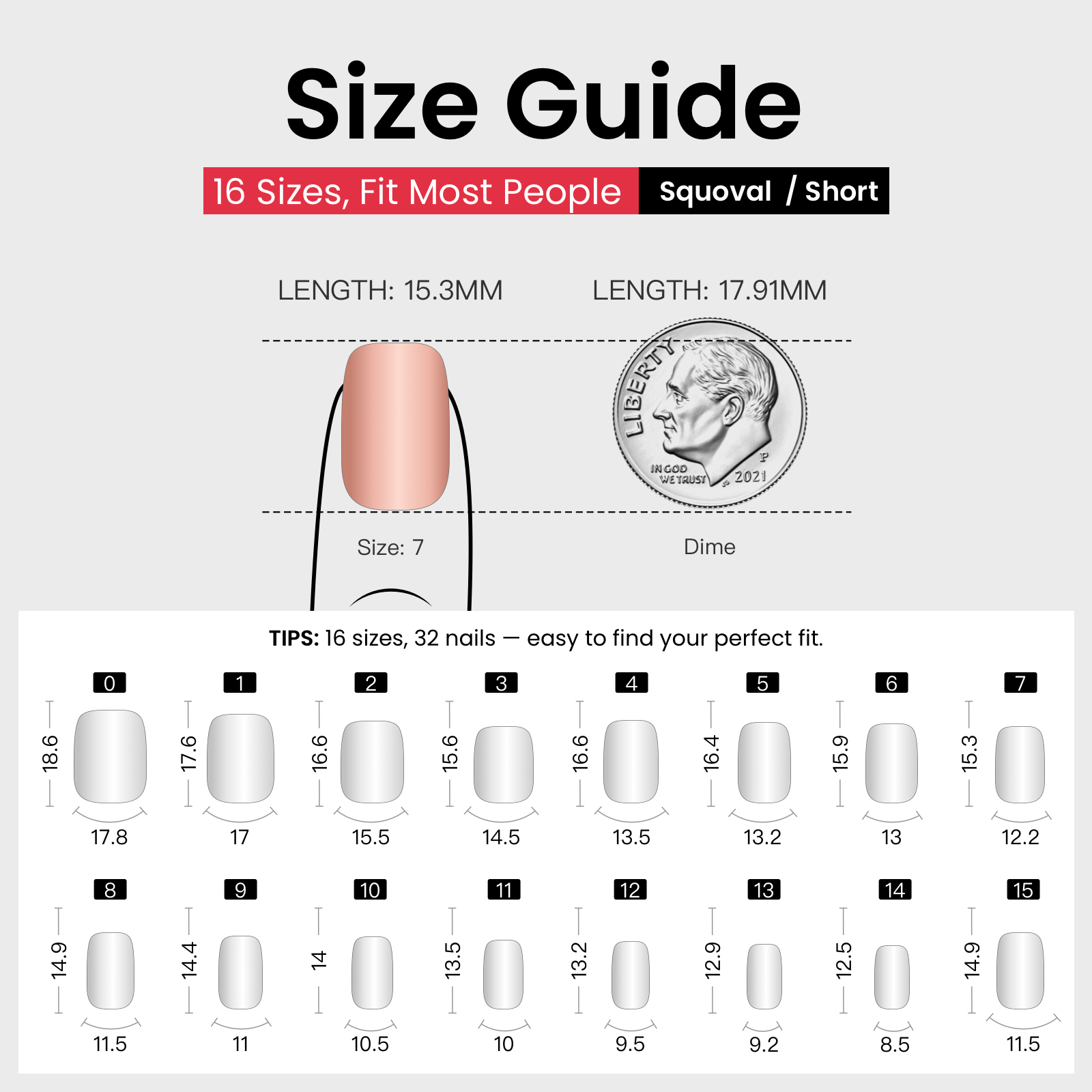 Size Guide | Lirenail Press-On Nails