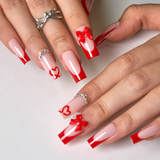 Ruby Gift long square press-on nails