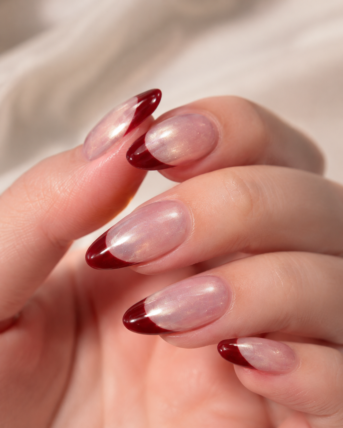 Ruby Pearl French – Almond Press-On Nails (24pcs)