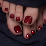Scarlet Dazzle - Squoval Toenails squoval press-on nails