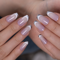 Designer s Pick | Silver Contour M Coffin coffin press-on nails