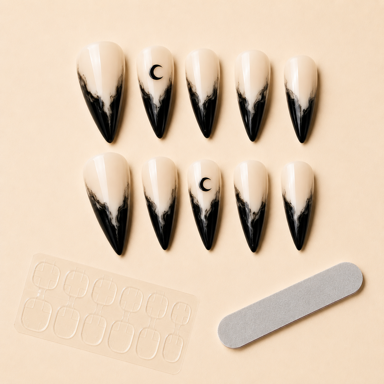 Smoky Moon Stiletto Press-On Nails
