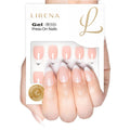 Soft French Glow short almond soft gel press-on nails