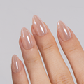 Soft Nude Charm short almond press-on nails