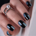 Steel Mirage - S Squoval short squoval press-on nails
