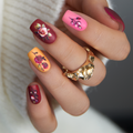 Sweet Floral medium squoval press-on nails
