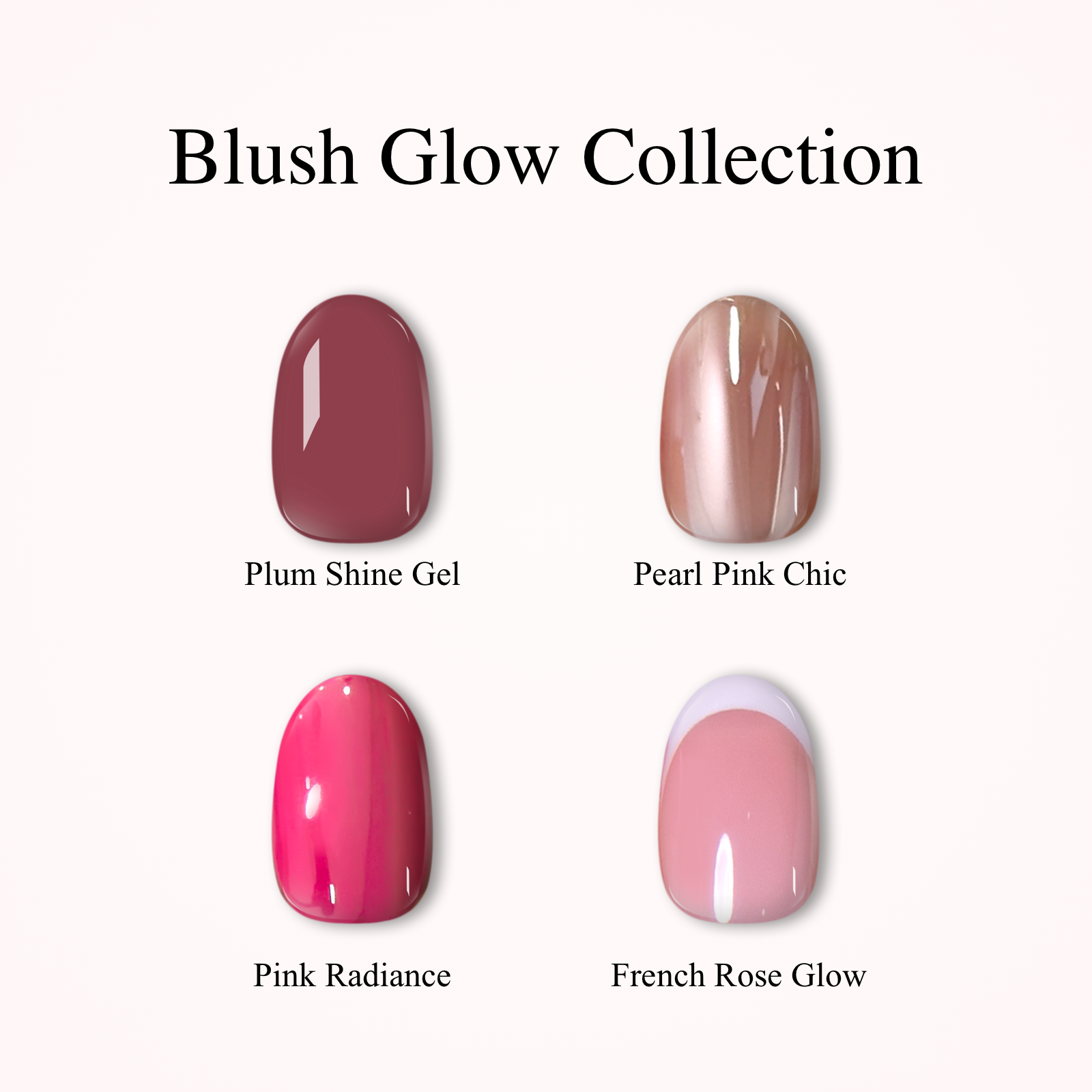 Blush Glow Collection-Short Oval short oval press-on nails