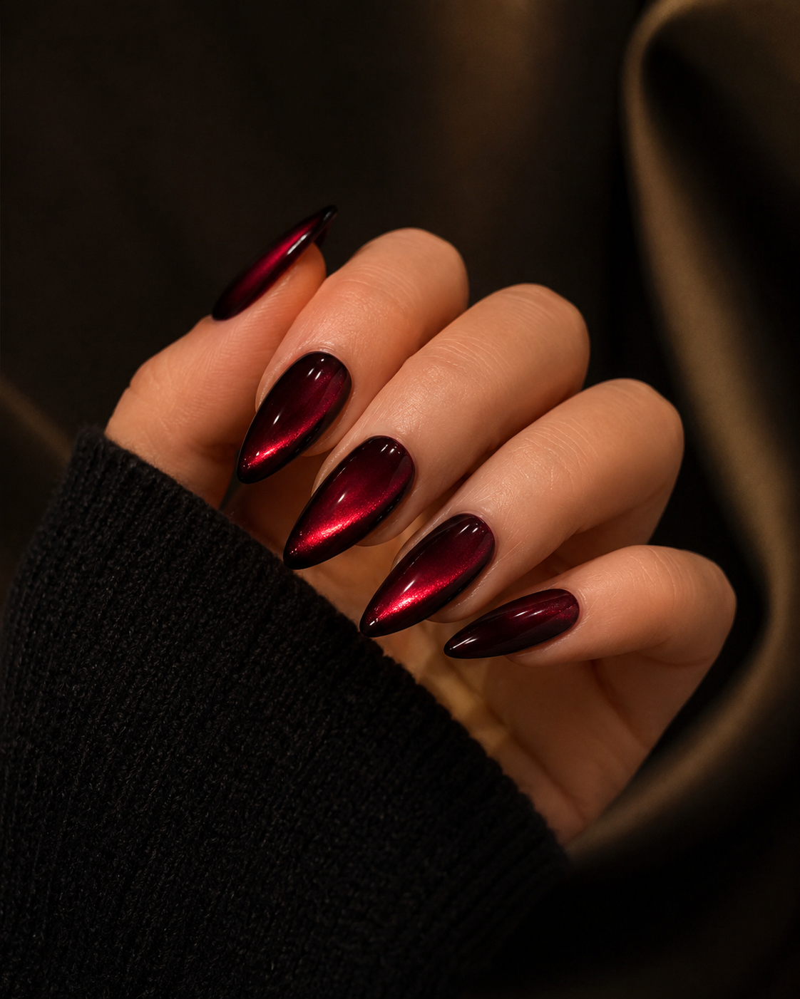 Velvet Merlot Cat Eye – L Almond