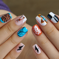 Western Leopard short squoval press-on nails