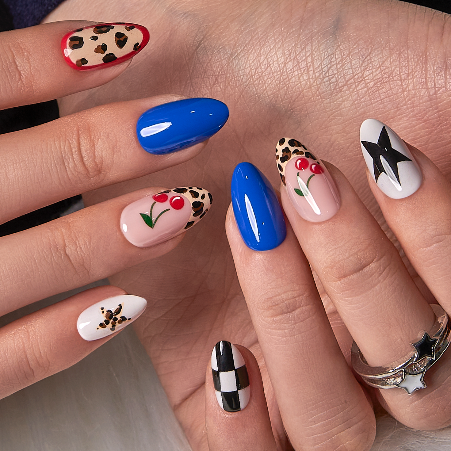 Western Star short almond press-on nails