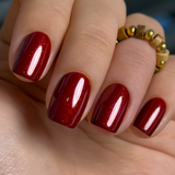 Wine Glamour short squoval press-on nails