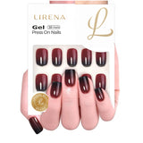 Wine Ombre short squoval press-on nails