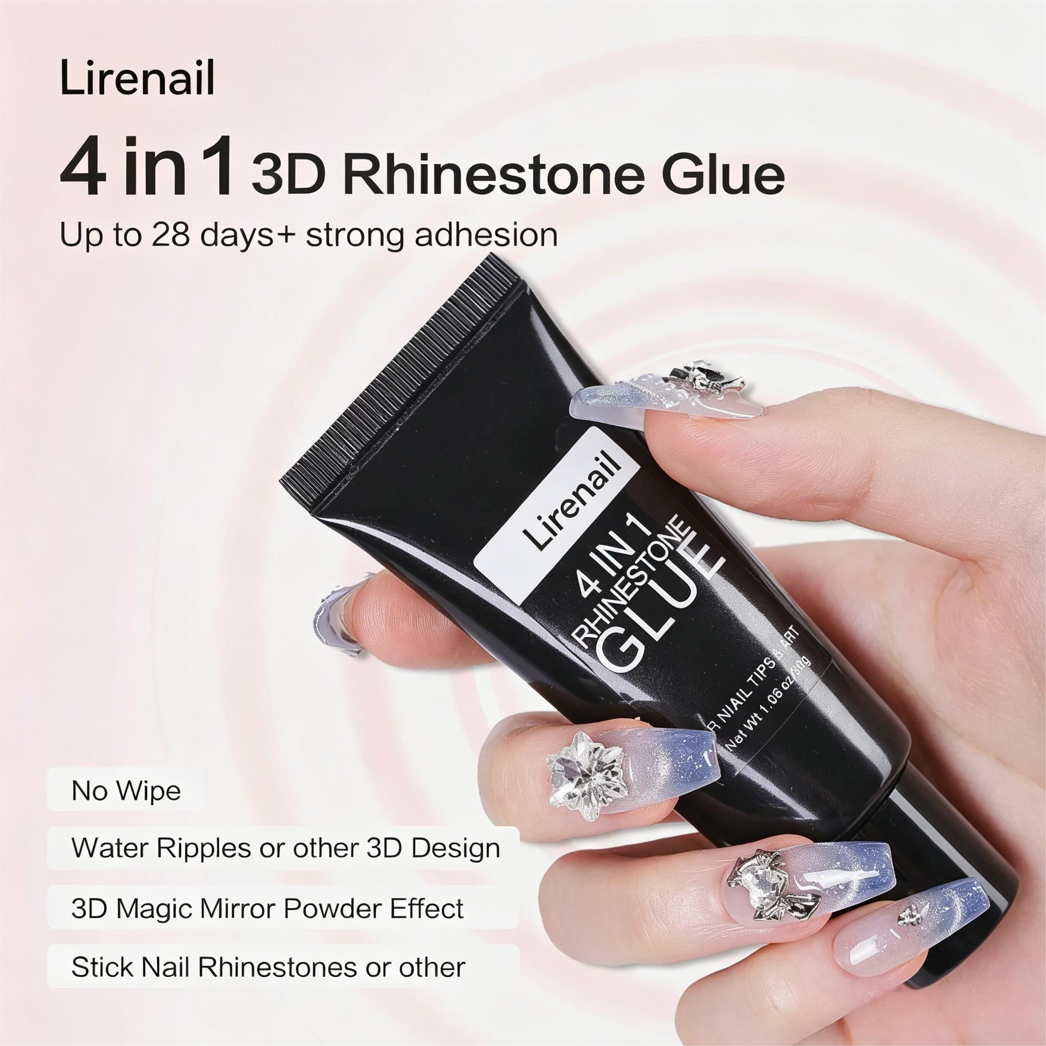 4 in 1 Nail Art Glue Rhinestones 3D Designs and Decorations