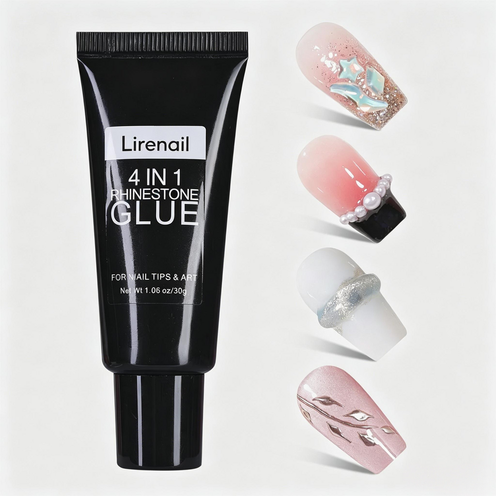 4 in 1 Nail Art Glue Rhinestones 3D Designs and Decorations