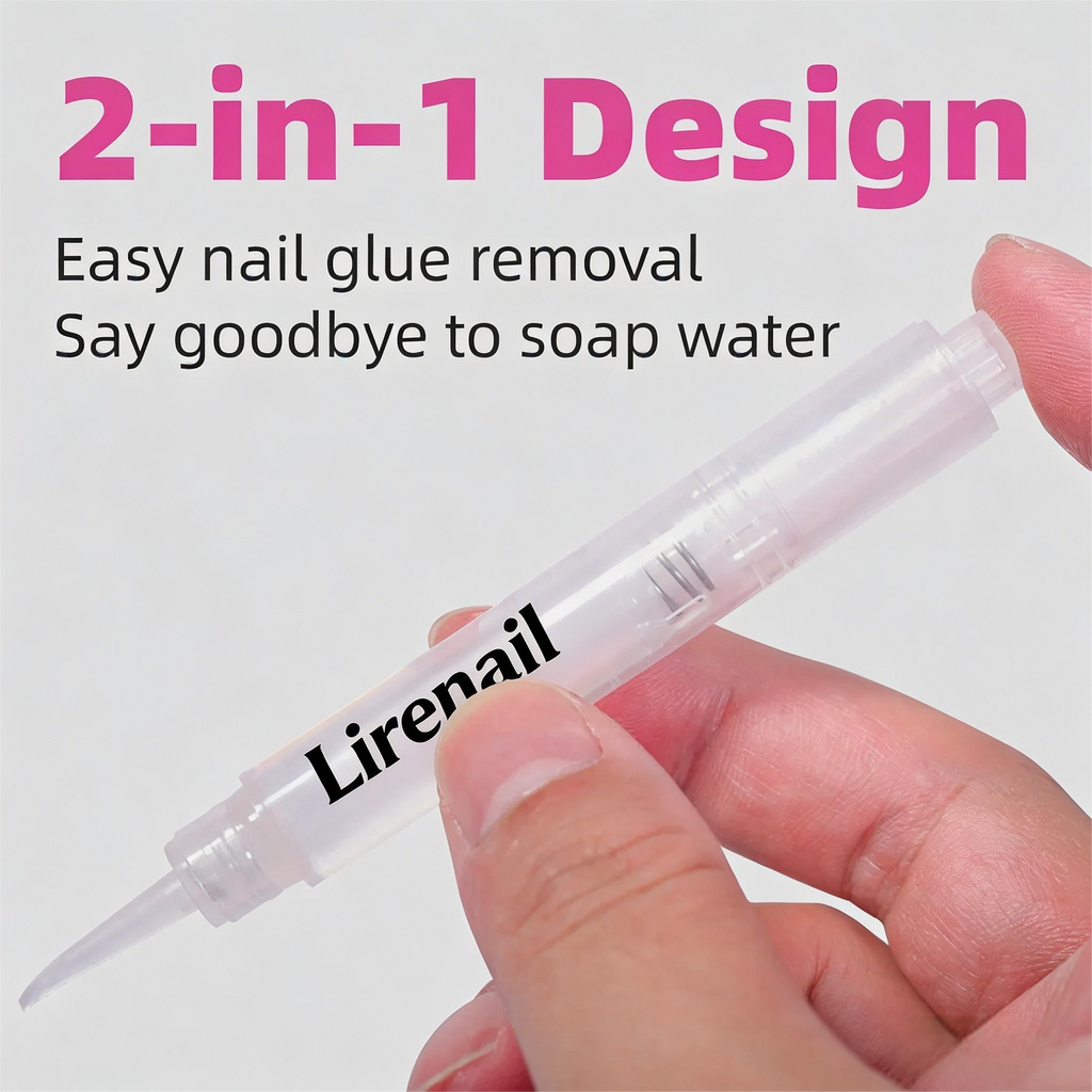 Lirenail Click & Remove Pen for Multi-functional 5ml Press on Nail Glue