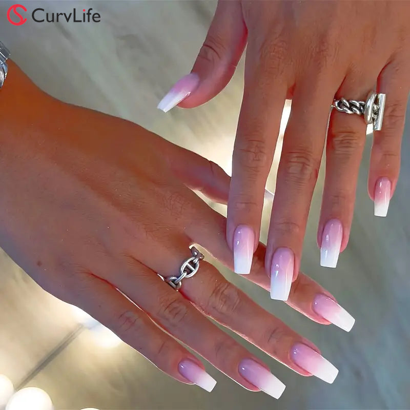 24pcs/Set Press On Nail W1267